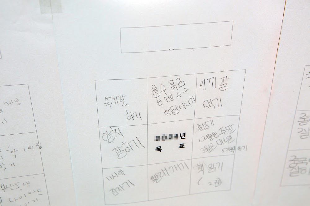 하남 미사 와와학습코칭 센트럴점 학생이 직접 작성한 학습 목표표 — 자기주도 목표설정 코칭